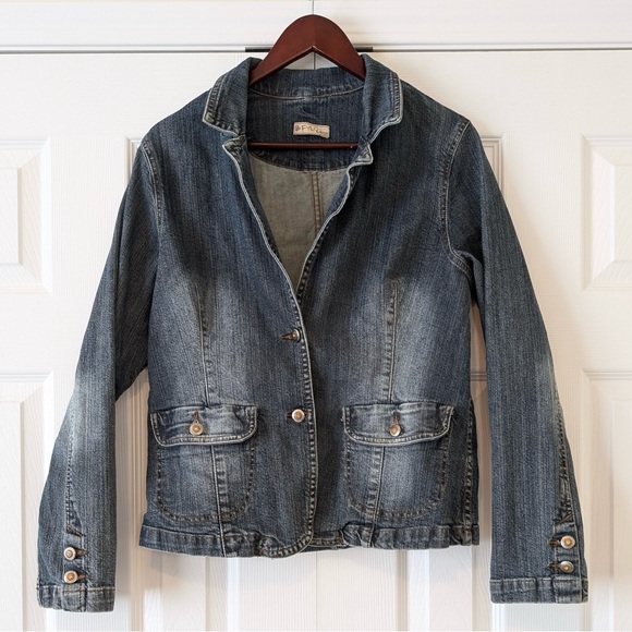 FYLO Jackets & Blazers - Size L Authentic Y2K Vintage Fylo Whimsigoth Denim Button Up Coat Bohemian Fairy